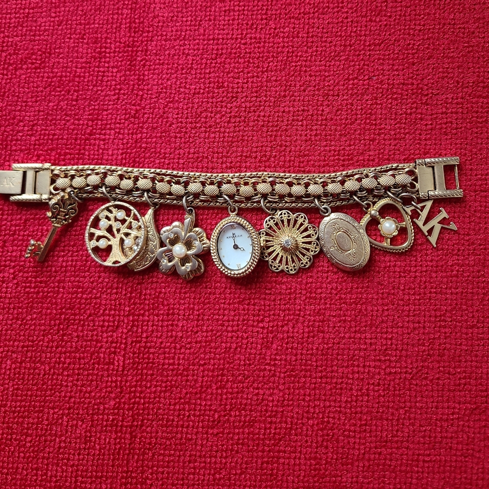 Anne Klein Women's Goldtone Charm Watch Bracelet